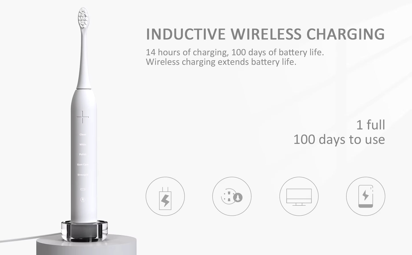 Smart Sonic Whitening Dupont Soft Brush Rechargeable Silent Electric Toothbrush